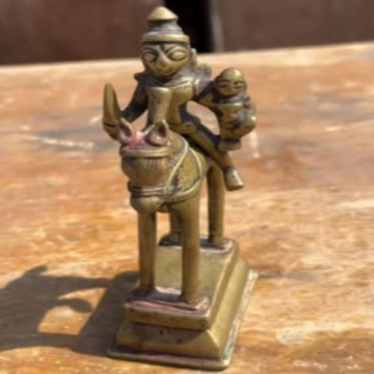 METANT000006 - God on Horse Statue - Brass